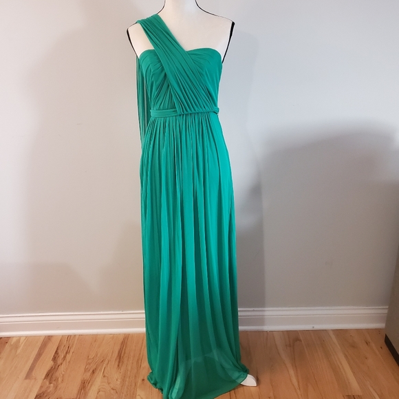 David's Bridal forest green long multi use straps bridesmaid dress - Picture 7 of 9